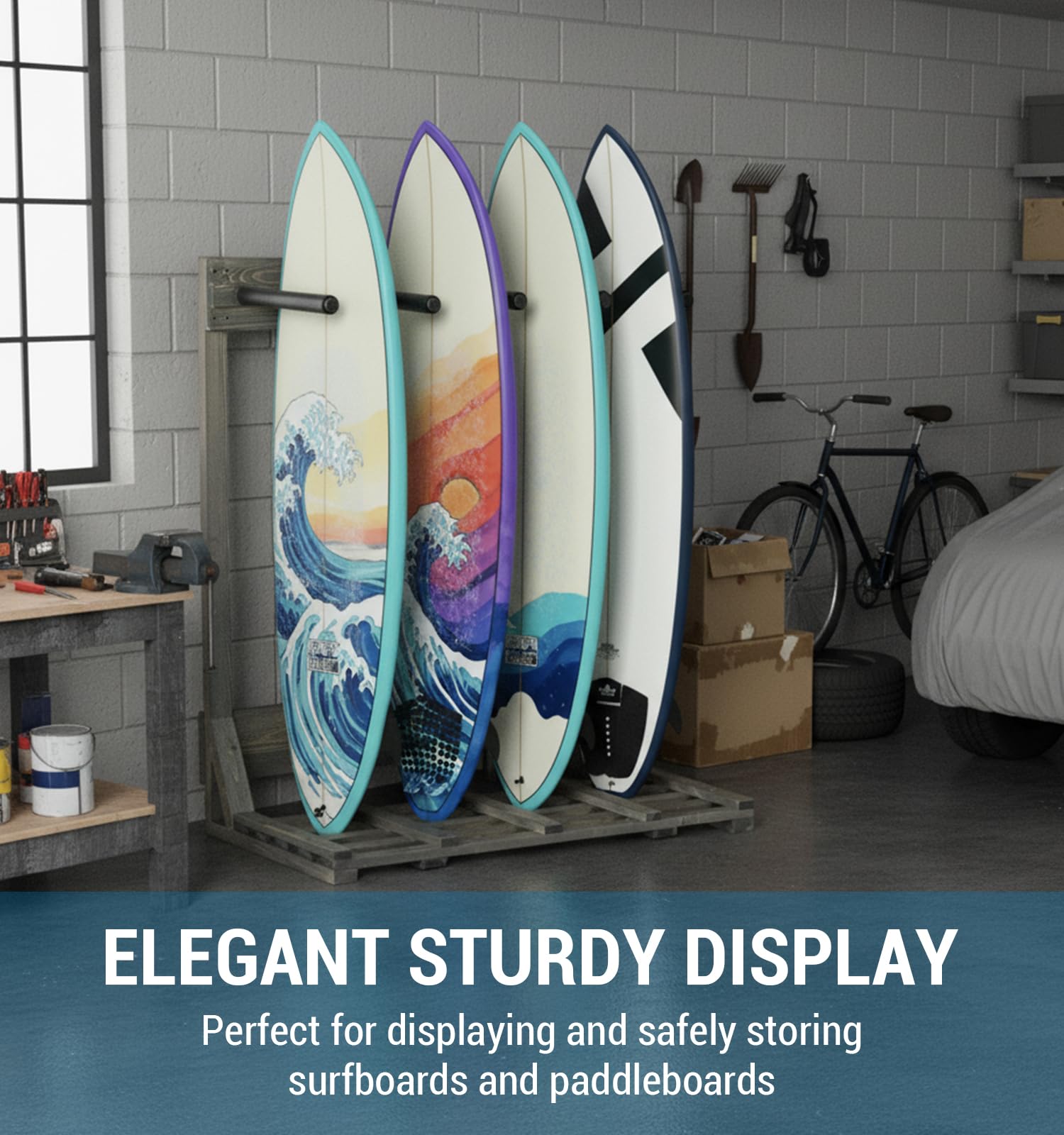 Amazon.com: MyGift Vertical Surfboard Storage Rack, 4-Ft Weathered